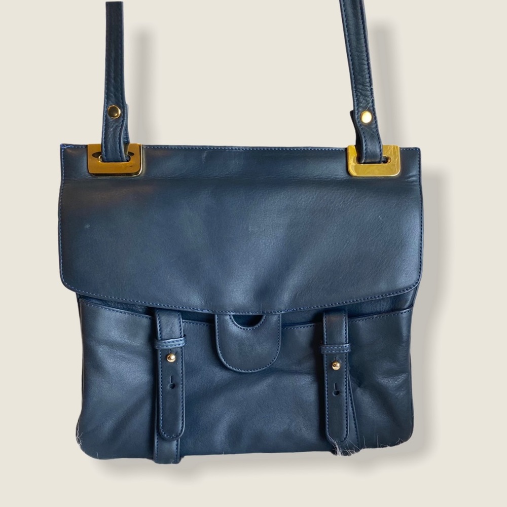 Vintage Brio! Navy Blue and Gold Bag